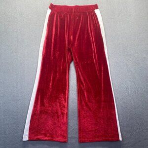 Y2K Velvet Red‎ Size XXL Pants ,Womens Pants,Drawstring,Pockets